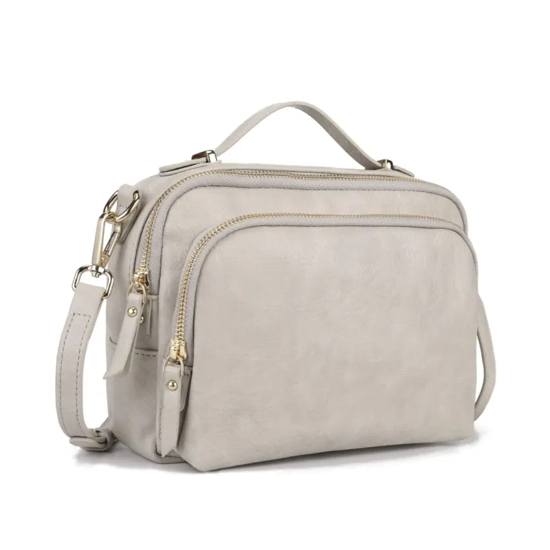 Shoulder bag with zipper, crossbody bag, leather handbag small