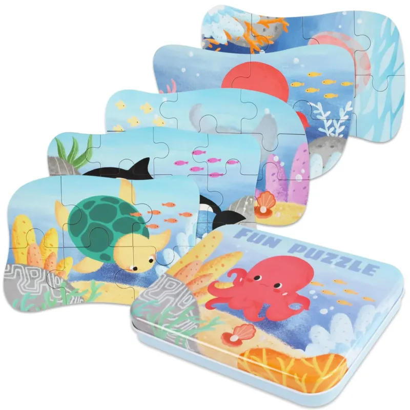 Children's wooden animal puzzle, puzzle set