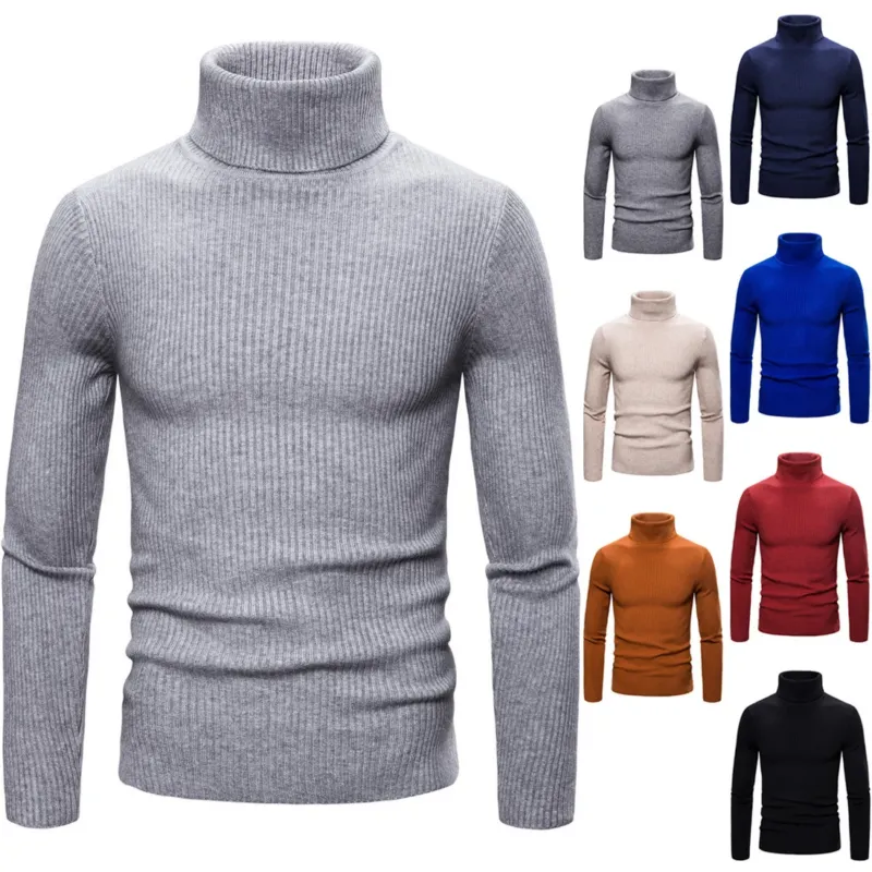 Herren modischer Rollkragenpullover aus hochwertigem Strick – Norvane