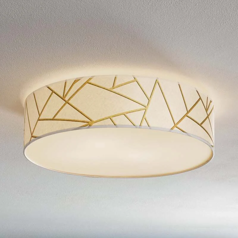 Deckenleuchte Zulu Leuchte Lampe Deckenlampe Hängeleuchte Lampe weiß/gold rund - 5902693775676