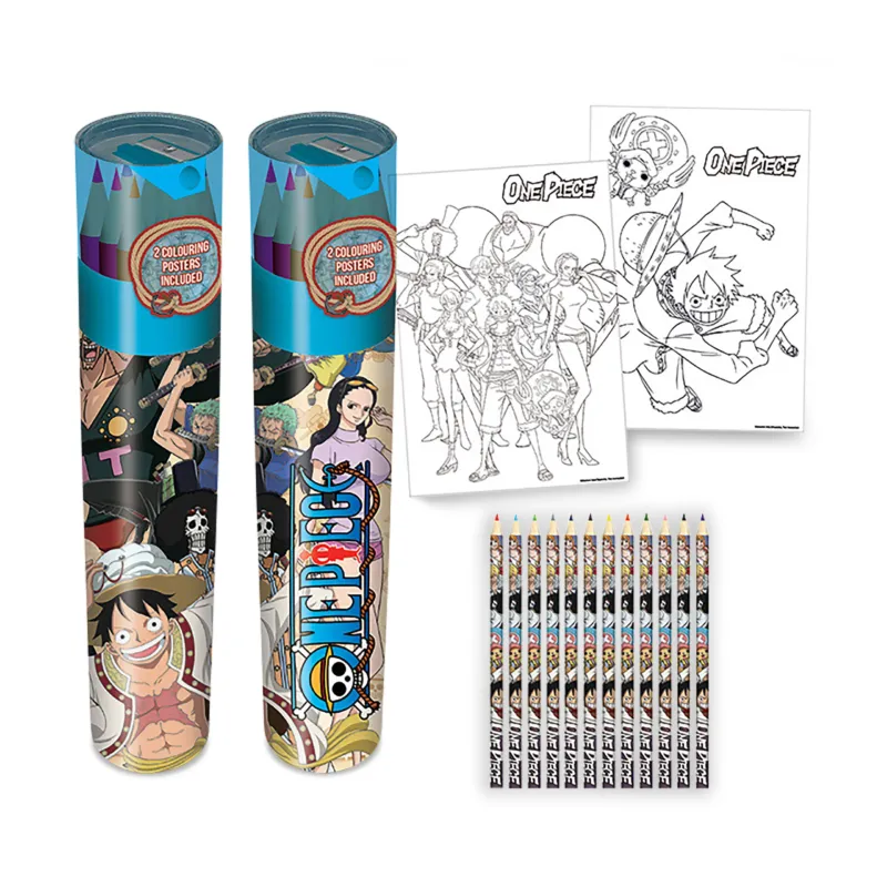 Produktbild One Piece - Stiftebox 12er Set mit 2 Ausmalbildern